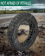 GLDYTIMES 10X2.125 Solid Tire: 10×2/54-152 Tubeless 10 inches, black 1pcs