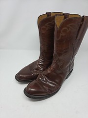 Lucchese Handmade Brown Leather Cowboy Boots Men’s 10.5D Western Boots USA