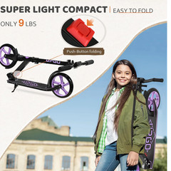 Kick Scooter for Ages 6+, Kids, Teens & Adults, 240 LB Max Load, Foldable, 8-Inc