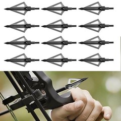 16Pcs Archery Broadheads 3Blade 100Grain Hunting Crossbow Compound Bow Arrow Tip