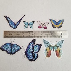 40pcs Clear Transparent Butterfly Sticker Pack For Scrapbooking , Glass Bottle