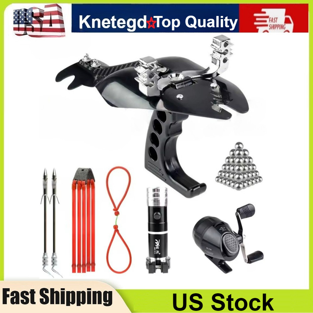 Hunting Fishing Slingshot Pro Laser Catapult Shooting Bow Archery Bowfishing Set