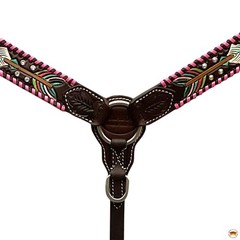 Western Headstall and Breast Collar Set HILASON Tooled Leather Horse Bridle Tack
