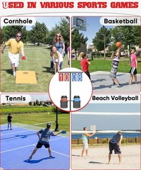 Queension Manual Flip Scoreboard with Stand, Cornhole Scoreboard with Drink H…