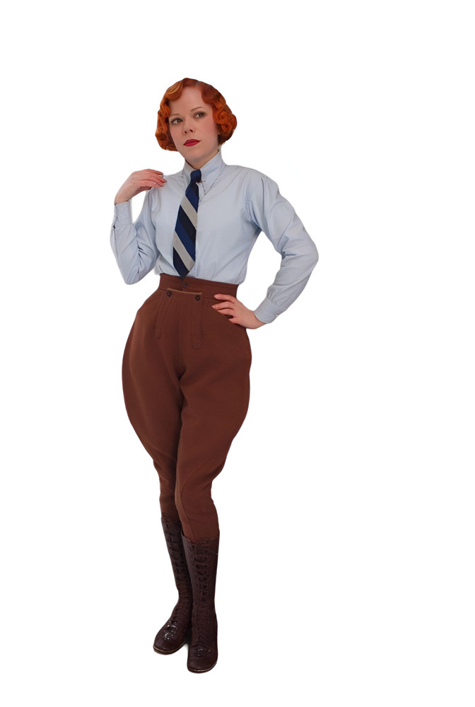 Royal Women Brown Jodhpur Breeches Horse Ridding Pants Polo Sports BaggyTrousers