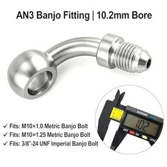 3AN Male to 10.2mm 3/8″ Banjo 45 Degree Stainless Steel Brake 45 Deg-3AN ID10.2