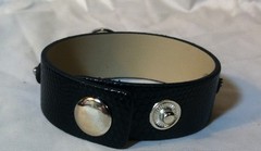 Leather SNAP BRACELET Horse Snap CHESTNUT HORSE Black Purple Sft Whte *BUBBLES*