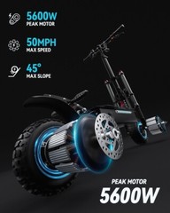 Adult Electric Scooter 2Wheel 5600W 50 MPH E-Scooter Urban Commuter 60V 33AH