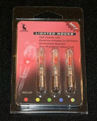3 Crossbow Red LED Lighted Moon Nocks for Carbon Shafts .303 Press Fit 7.6mm
