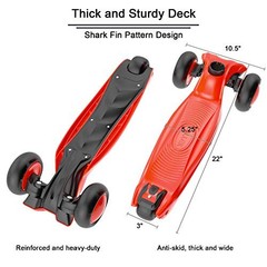 Kick Scooter B03 – Lean ‘N Glide 3-Wheel Push Scooter with Extra Wide PU Red