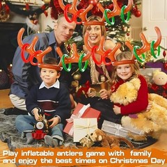 2 Set Inflatable Reindeer Ring Toss Game for Christmas Party Favors Supplies