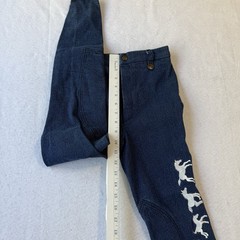 Equestrian Riding Pants Knee Patch Breeches Women 14 Embroidered Horse Navy NEW