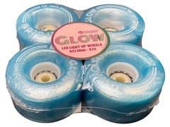 Bont Glow LED Light Up Wheels 62x38mm 83A Pack Of 4 Blue Skateboard Roller Blade