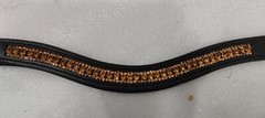 3 Row Luxurious Golden Crystal Leather Browband For Horse Bridle.