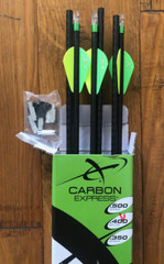 Carbon Express Maxima XRZ 250 6PK Arrows, 250-400 Spine 51080 Inserts Included