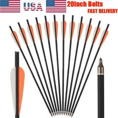 12X 20 inch Crossbow Bolts Carbon Hunting Arrows OD8.8mm Archery Shooting Target