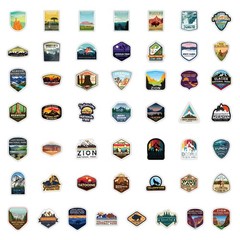 100 Pieces National Park Waterproof Vinyl Travel Sticker Decals, Outdoor Adventu