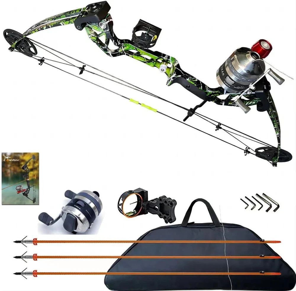 Bowfishing Bow Kit with Arrow Ready to Shoot Right Handed 15-45 LBS Draw Length