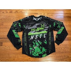 HK Army HSTL Paintball Jersey Mens Small Black Lime Green Padded Sport Graphic