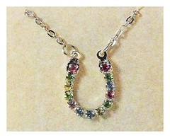 Finishing Touch Horseshoe Pastel Rhinestone Necklace