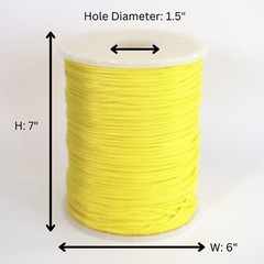1/8-Inch x 1000-Foot Pure 100% Nylon Yellow Diamond Braided Rope