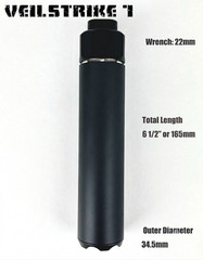 VeilStrike 7″ Matte Black 1/2″x20 Muzzle Brake Extension Tube for Air Rifle