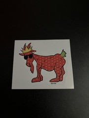 GOAT USA Strawberry Goat Sticker. Single Sticker. Brand New.