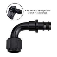 Push Lock Hose Fitting End Black 4PCS 8AN 90 Degree