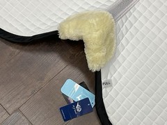 PS of Sweden Monogram Classic AP Saddle Pad Full White Black Sheepskin Trim NWT