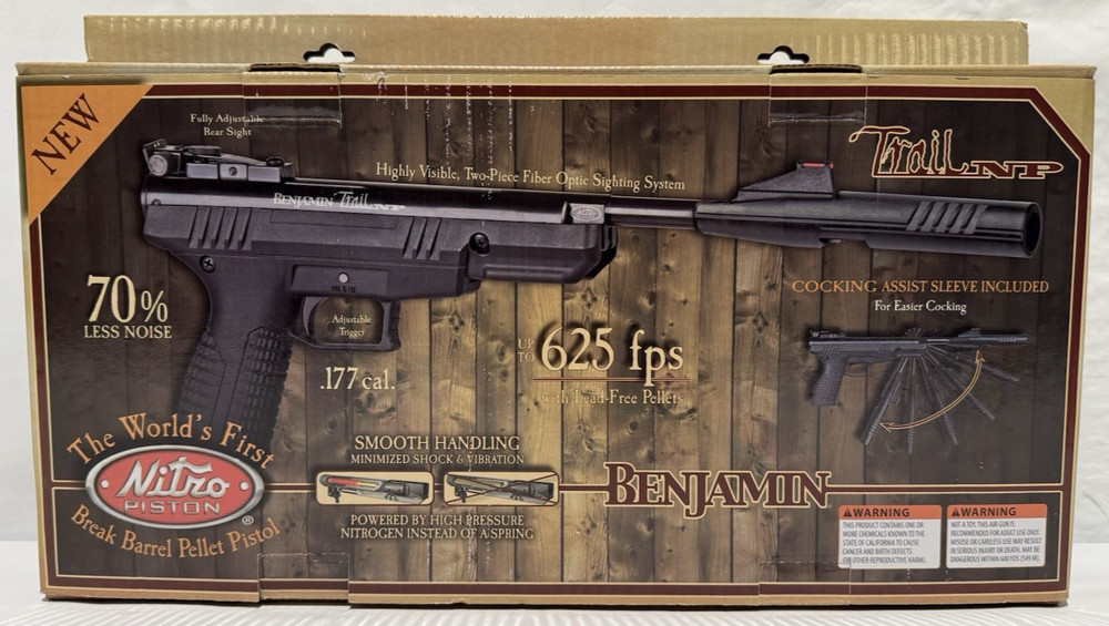 Benjamin Trail NP Air Pistol .177 Cal Break-barrel 625 fps Hunting Gun-NEW