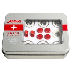 Andale Swiss Pro Rated Skateboard Longboard Bearings Kit Set/8 NEW w/Tin Box