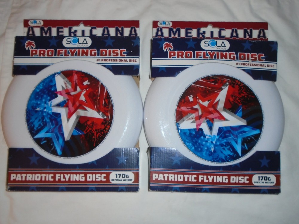 Set of 2 Sola Products Patriotic Pro Flying Discs 170g Official Fisbee Discs NEW