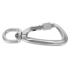 C5810 Silver Semi-Matte, Screw Lock Swivel Carabiner, Aluminum