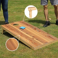 UKASE Solid Wood Regulation Size Cornhole Set Portable Bean Bags Toss Game with