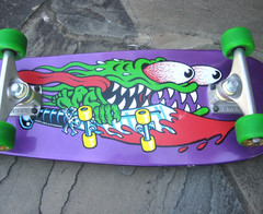Santa Cruz Keith Meek Slasher Retro Reissue Purple Skateboard Complete Deck READ
