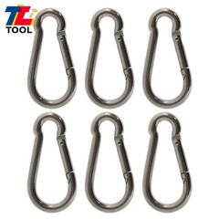 Set Of 6 264 Lbs 304 Stainless Steel Spring Snap Hook Carabiner Clips