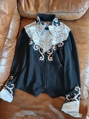 Rod’s Small Pink and Black Western Show Shirt (SEE DESCRIPTION)