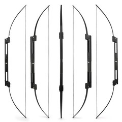 55″ Folding Bow & Arrow Set 55LB Aluminum Riser Archery Recurve Longbow Practice