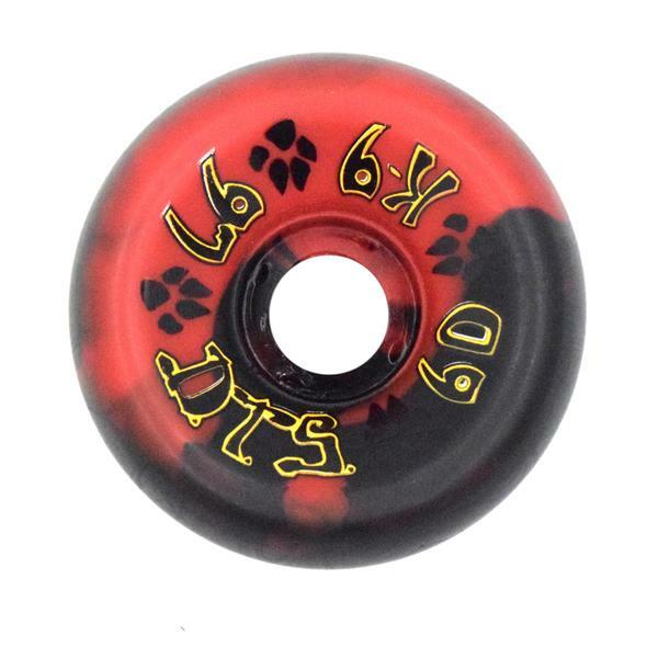Dogtown K-9 Old School Skateboard Wheels 60mm x 97a – Red / Black Swirl Set Of 4