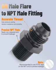 4AN Male Flare to 1/8″ NPT Pipe Fitting 4AN to 1/8NPT Straight Flare NPT
