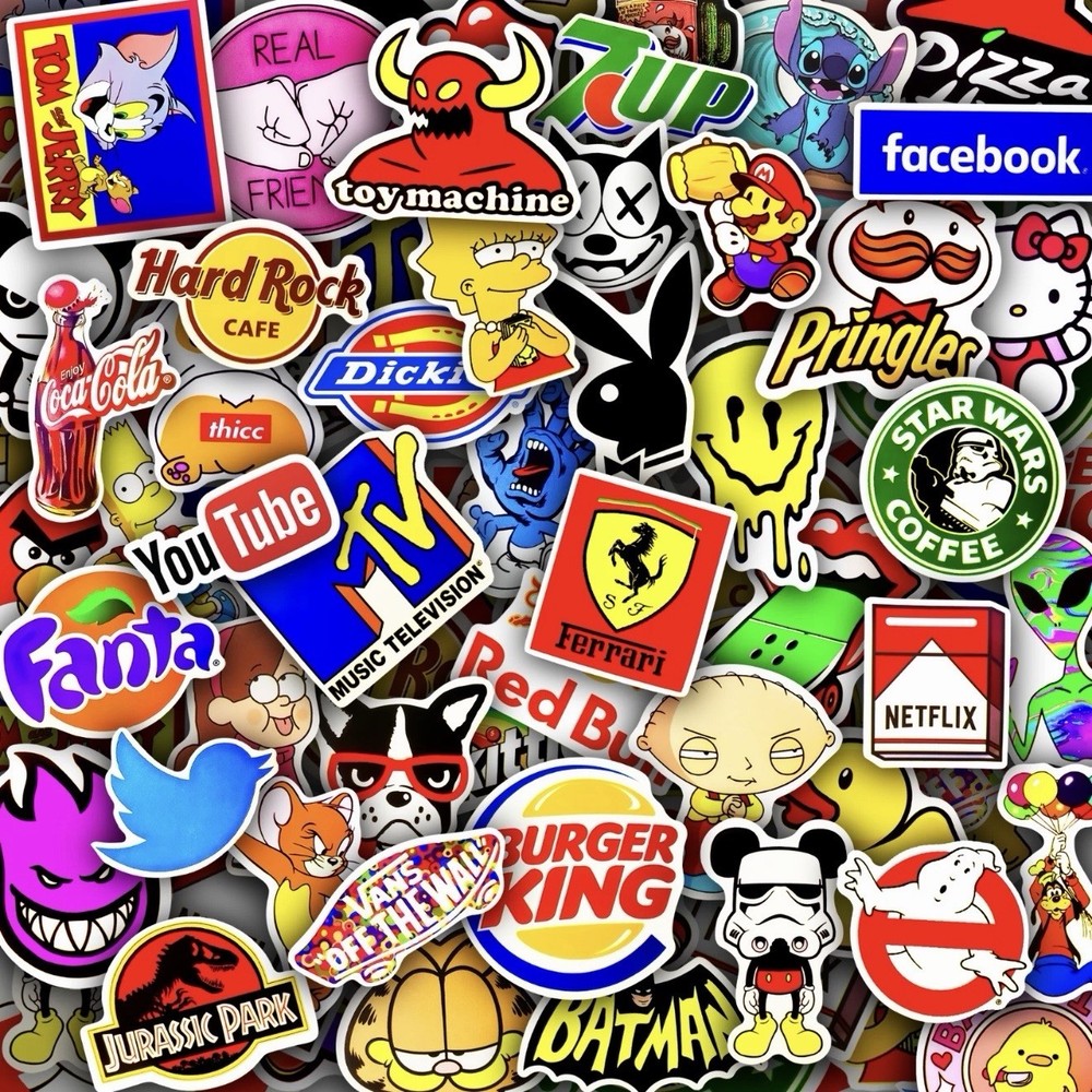 (2 Pack) Random Sticker Pack Mystery Phone Laptop Etc. (2 Stickers)