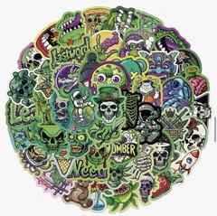 50pcs Weed Stickers Cannabis 420 Green Leaf Smoking Vinyl Decals US Seller