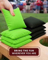 Premium Weather Resistant Duckcloth Cornhole Bags – Lime Green & Black