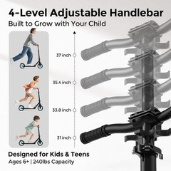 Lightweight Scooter for Kids, Teens & Adults, ABEC9 Bearings