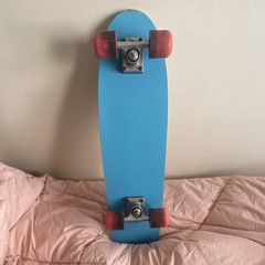 Gretic Flyin’ Brian Vintage Complete Skateboard Blue Multicolor Art Theme