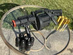 M32 ICS MGL Full Size Airsoft Revolver Grenade Launcher With 12 40mm Shells