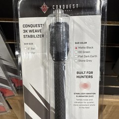 Conquest Archery 3k Carbon Weave Stabilizer 8” Matte Black