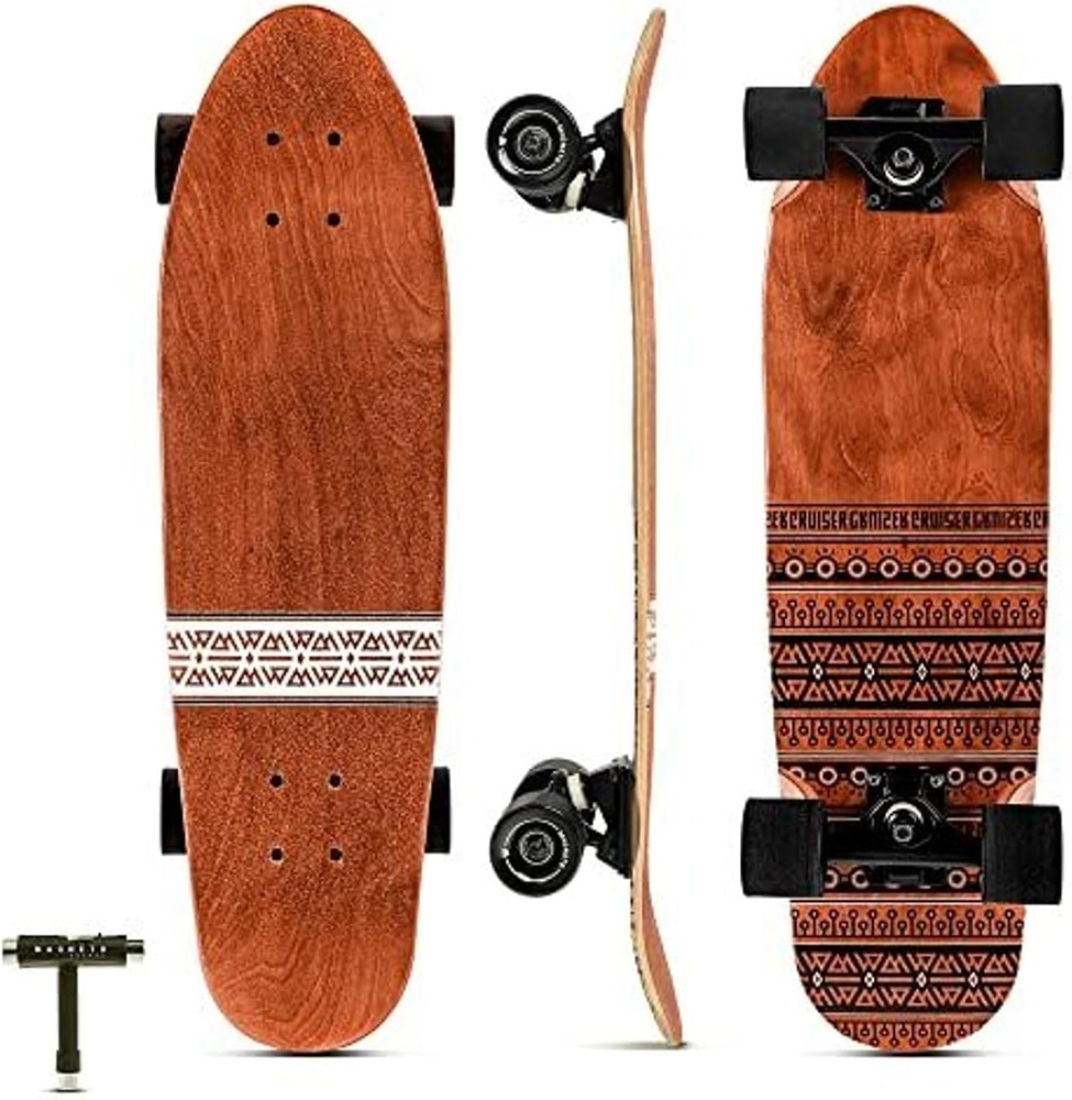 Magneto Mini Cruiser Skateboard Maple Wood 27.5″ x 7.5″, Tribal