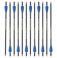 US 12Pcs 20″ Crossbow Bolts Carbon Arrows Half Moon Nocks 8.8mm Hunting Shooting