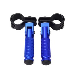 M8 90° Foldable Motorcycle Foot Pegs, CNC Aluminum Alloy & Anti-Skid Blue